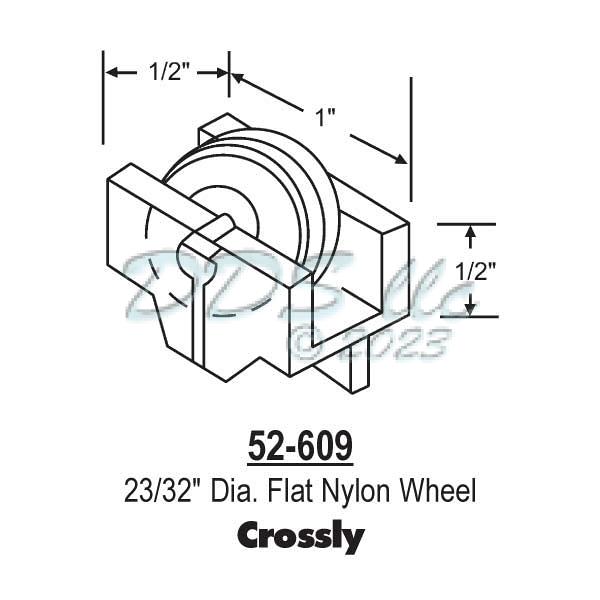 Crossly Sliding Window Rollers 52-609 1