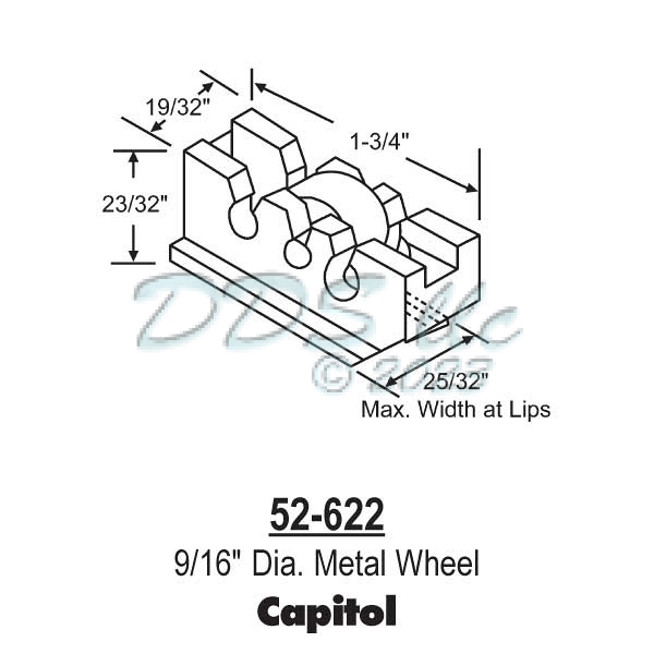 Sliding Window Rollers 52-622 1