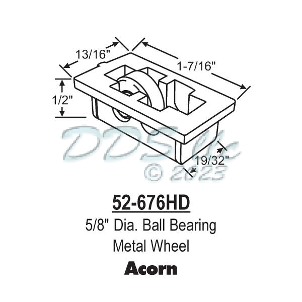 Sliding Window Rollers 52-676HD 1