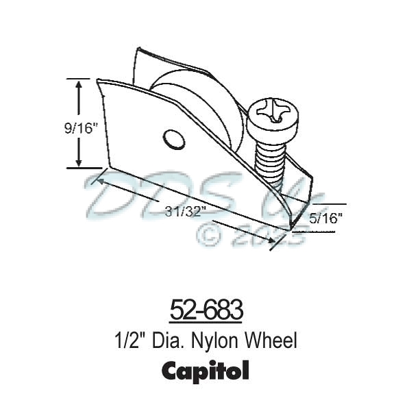 Captiol Sliding Window Roller 52-683 1