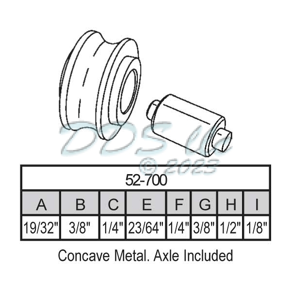 Sliding Window Wheels 52-700 1