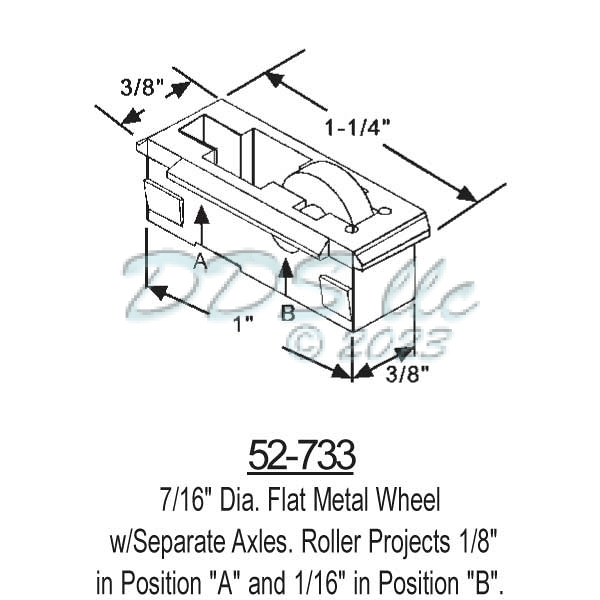 Sliding Window Rollers 52-733 1