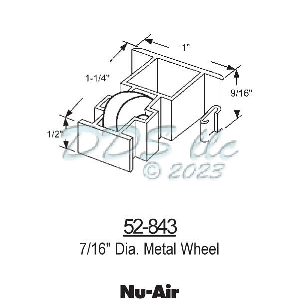 Nu-Air Sliding Window Roller 52-843 1