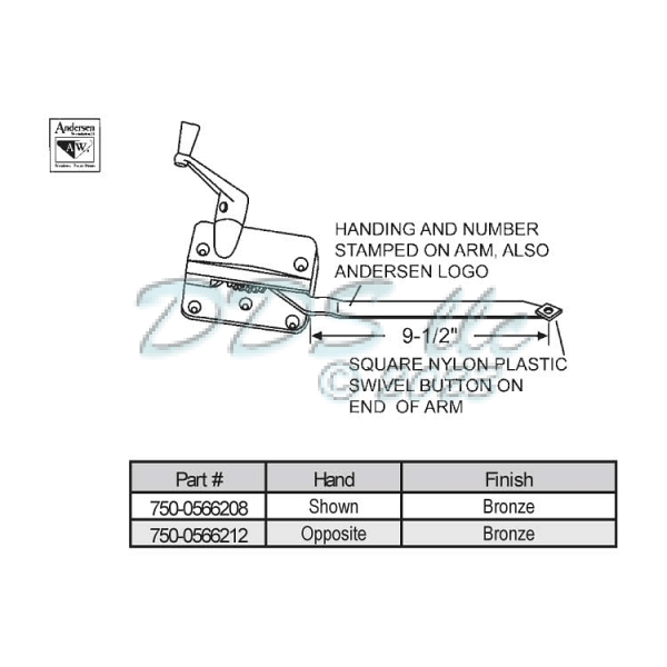 Sill Mounted Casement Operator 750-0566212 1