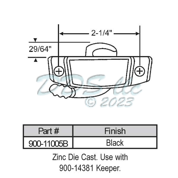 Sweep and Sash lock 900-11005B 1