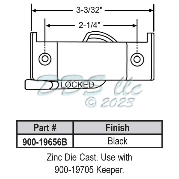 Sweep and Sash lock 900-19656B 1