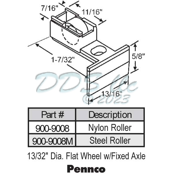 Sliding Window Rollers 900-9008 1
