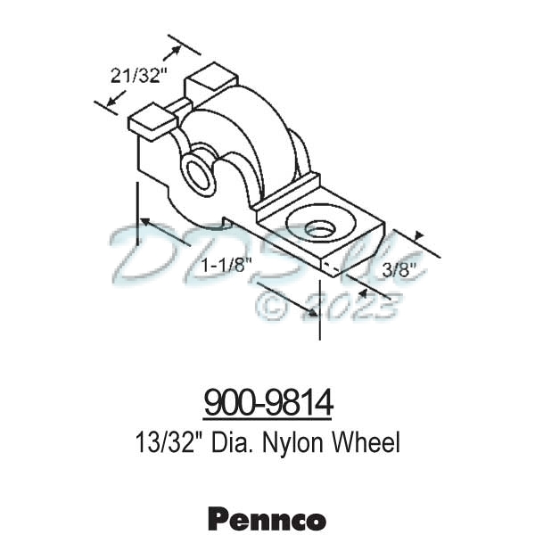 Pennco Sliding Window Roller 900-9814 1