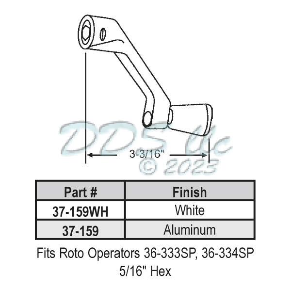 5-16 inch  White Aluminum Hex 37-159WH 1