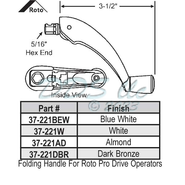 Folding Crank Handle Blue White 37-221bew 1