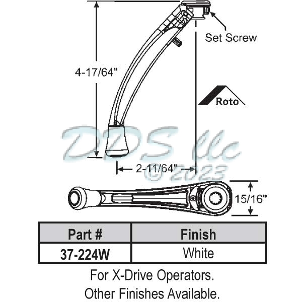 Roto X-Drive Folding Handle 37-224W 1