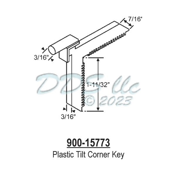 Tilt Corner Key, Plastic  900-15773 1